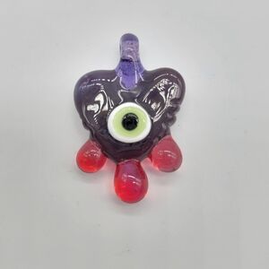 Purple and Pink Glass Heart Protection Pendant